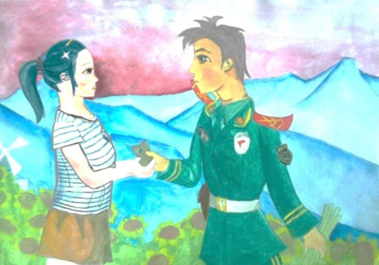 十几年前画的涂鸦，军装换新了。感谢母上大人不扔之恩，居然找了出来