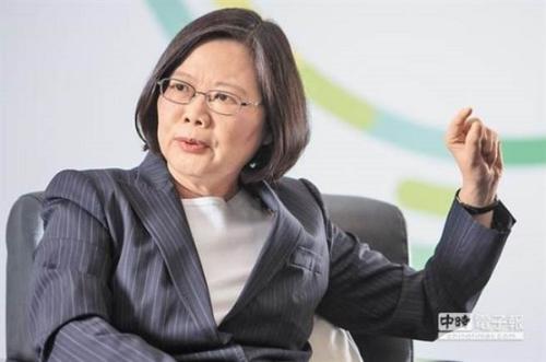 　　身兼民进党主席的台湾地区领导人蔡英文。(图片来源：台湾《中时电子报》)